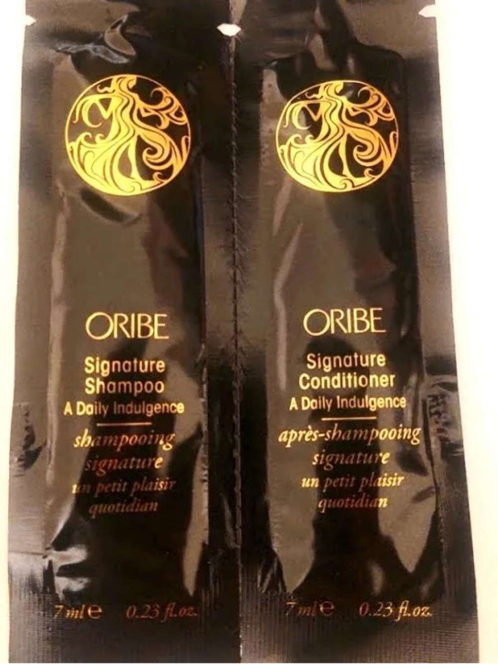 Oribe Signature Shampoo & Conditioner Sachets — Black and Gold